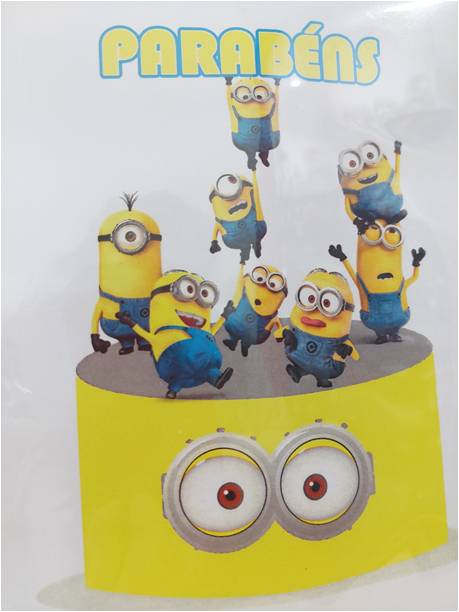 Topo de Bolo Minions Menina