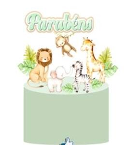 Topo Para Bolo Animais da Selva