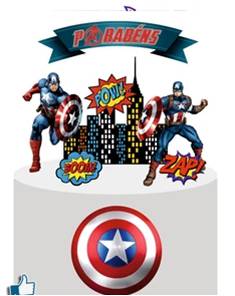 Topo Para Bolo Capitão América