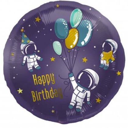 Balão Espaço Happy Birthday 45cm