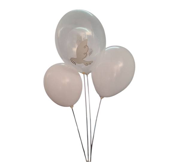Balões Latex Cristal Pombas 6u.