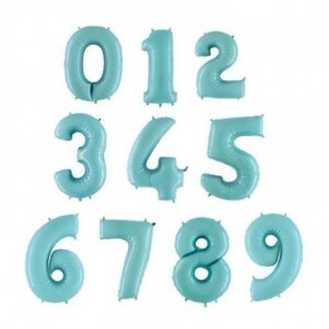 Balões Números Azul Claro 38cm