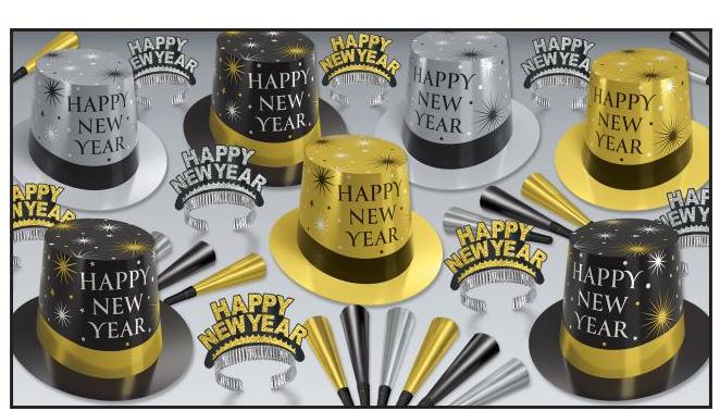 Kit Ano Novo Prata e Dourado 50p