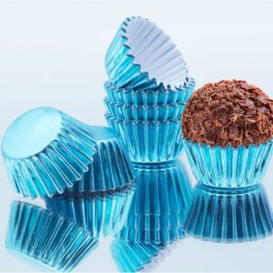 Forminhas Brigadeiro Azul Bebé 100u,
